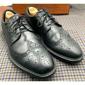 Ecco Vitrus Dress Shoes Sz. US 11-45 Black Leather Wingtip Brogue Oxfords Rubber